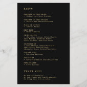 Modernes, elegantes Hochzeitsprogramm in Gold und  (Hinten)