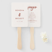 Modernes, elegantes Hochzeitsprogramm in Schneepin Fächer (Vorne und Hinten)