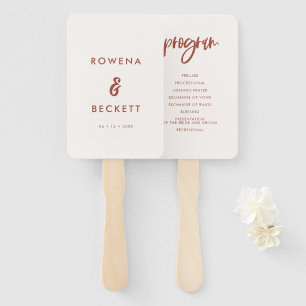 Modernes, elegantes Hochzeitsprogramm in Schneepin Fächer