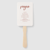 Modernes, elegantes Hochzeitsprogramm in Schneepin Fächer (Rückseite)