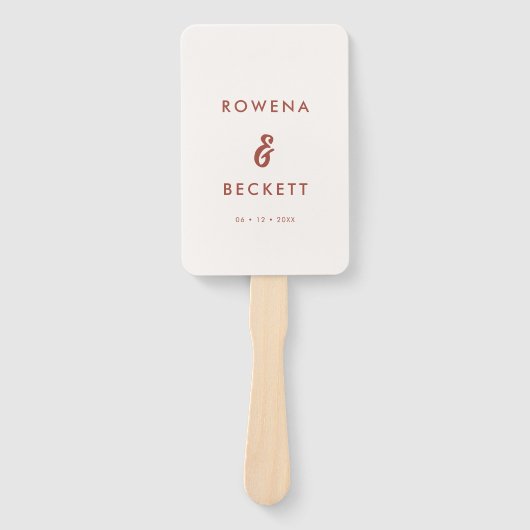 Modernes, elegantes Hochzeitsprogramm in Schneepin Fächer (Vorderseite)