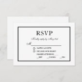 Modernes elegantes Hochzeitsschwarz-Weiß-UAWG m RSVP Karte (Vorne/Hinten)
