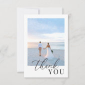 Modernes elegantes Hochzeitsstift Foto Danke Karte (Vorderseite)