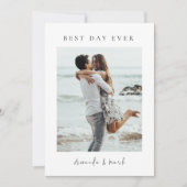 Modernes elegantes Hochzeitsstift Foto Danke Karte (Vorderseite)