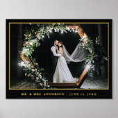 Modernes elegantes Hochzeitsstil-Foto Schwarz und  Foliendrucke (Vorderseite)