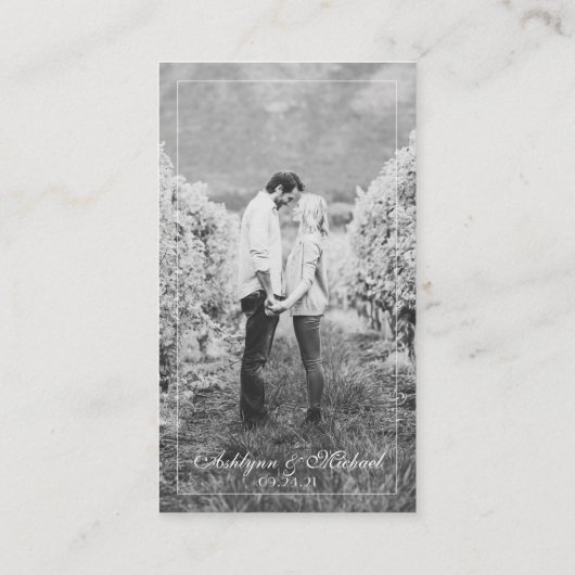 Modernes elegantes Hochzeitsunterkunft Foto Begleitkarte (Rückseite)