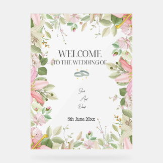 Modernes, elegantes Hochzeitswillkommen Akryllisch Acrylschild