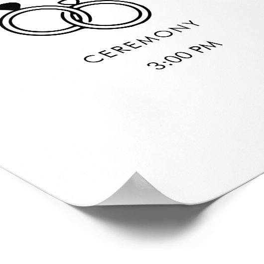 Modernes, elegantes Hochzeitszeichen mit Timeline Poster (Ecke)