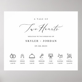 Modernes, elegantes Hochzeitszeichen mit Timeline Poster