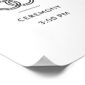 Modernes, elegantes Hochzeitszeichen mit Timeline Poster (Ecke)