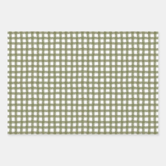 Modernes Elegantes Holiday Olive Green & Red Gift Geschenkpapier Set (Vorderseite 3)