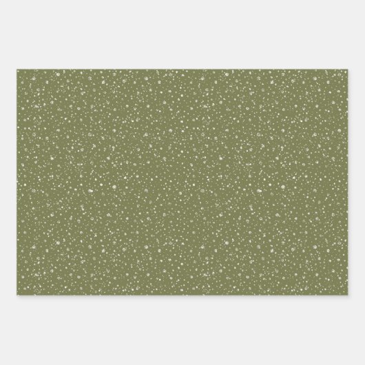 Modernes Elegantes Holiday Olive Green & Red Gift Geschenkpapier Set (Vorderseite)