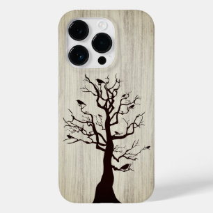 Modernes, elegantes Holz - Baum und Krähe - Holz Case-Mate iPhone 14 Pro Hülle