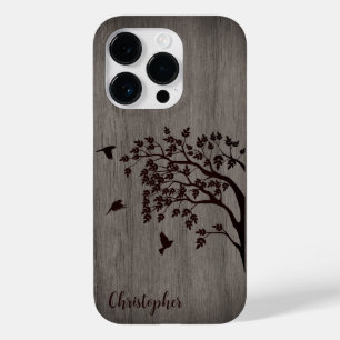 Modernes, elegantes Holz - Baum und Krähe - Holz Case-Mate iPhone 14 Pro Hülle