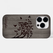 Modernes, elegantes Holz - Baum und Krähe - Holz Case-Mate iPhone Hülle (Rückseite (Horizontal))