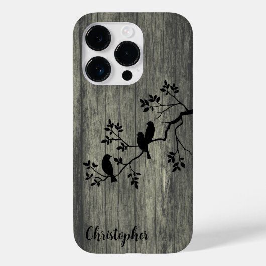 Modernes, elegantes Holz - Baum und Krähe - Holz Case-Mate iPhone Hülle (Rückseite)