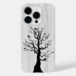 Modernes, elegantes Holz - Baum und Krähe - Holz Case-Mate iPhone 14 Pro Hülle