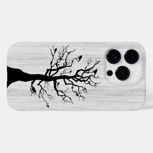 Modernes, elegantes Holz - Baum und Krähe - Holz Case-Mate iPhone Hülle (Rückseite (Horizontal))