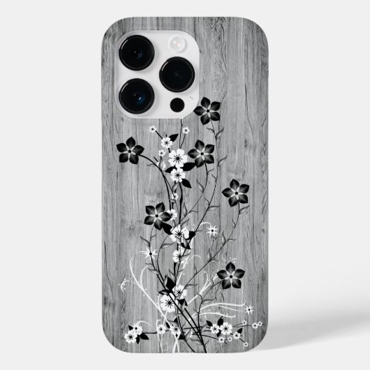 Modernes, elegantes Holz - Blume - Holz Case-Mate iPhone Hülle (Rückseite)