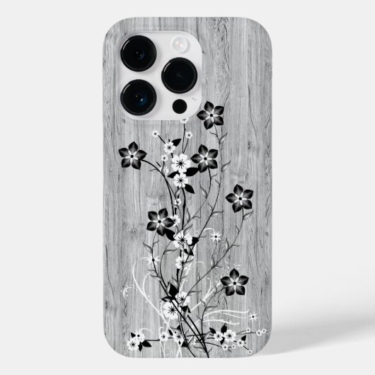 Modernes, elegantes Holz - Blume - Holz Case-Mate iPhone Hülle (Rückseite)