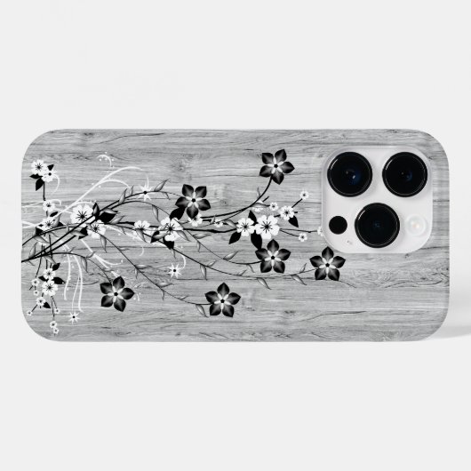 Modernes, elegantes Holz - Blume - Holz Case-Mate iPhone Hülle (Rückseite (Horizontal))