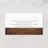 Modernes elegantes Holzschnitzwerk Visitenkarte (Rückseite)