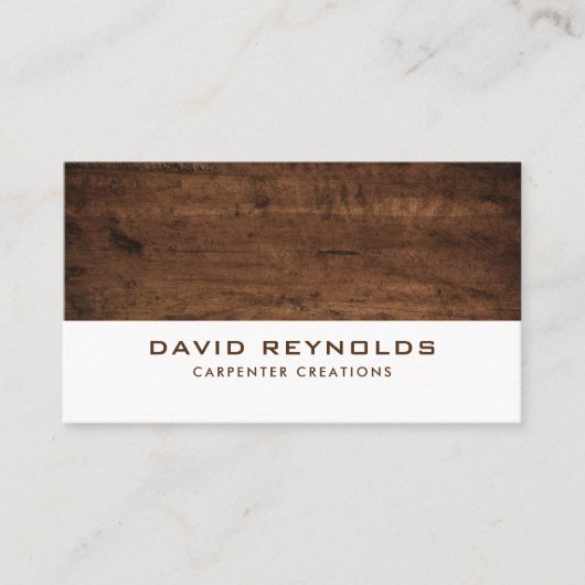 Modernes elegantes Holzschnitzwerk Visitenkarte (Vorderseite)