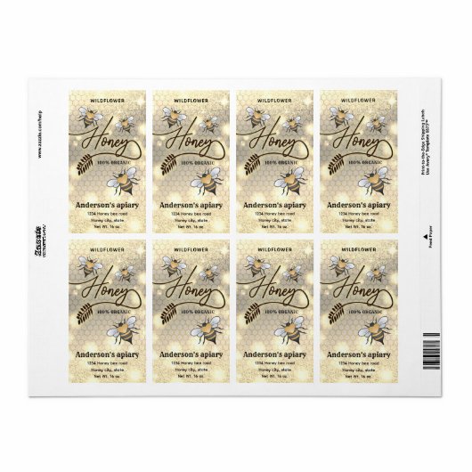 Modernes, elegantes Honigweinlabel (Vorne)