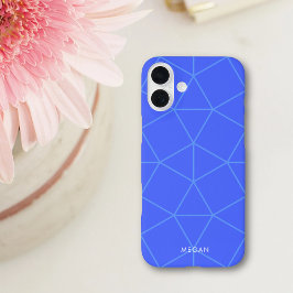 Modernes elegantes Indigo Blue Geometric iPhone 16 Plus Hülle