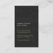 Modernes elegantes Interieur aus Holz Schwarz Visitenkarte (Rückseite)