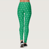 Modernes elegantes irisches Kleeblatt Grüne Klee Leggings (Rückseite)
