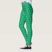 Modernes elegantes irisches Kleeblatt Grüne Klee Leggings (Links)