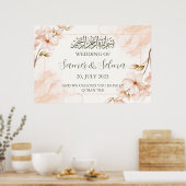 Modernes elegantes islamisches Hochzeitsposter Poster (Küche)