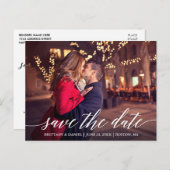 Modernes elegantes Kalligrafie-Save the Date Foto Postkarte (Vorne/Hinten)