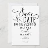 Modernes elegantes Kalligrafie-Script-Foto QR-Code Save The Date (Vorderseite)
