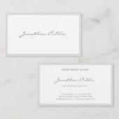 Modernes, elegantes Kalligrafie Script Schlicht Sl Visitenkarte (Vorne/Hinten)