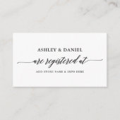 Modernes, elegantes Kalligrafisches Hochzeitsregis Begleitkarte (Vorderseite)
