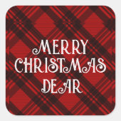 Modernes Elegantes Kariert Quadratischer Aufkleber (Vorderseite)