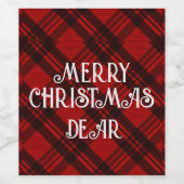 Modernes & elegantes Kariert Weinetikett (Einzelnes Label)