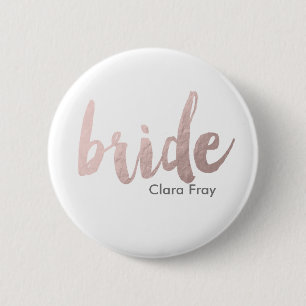 modernes elegantes klares Imitat-Rosengold "Braut Button