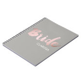 modernes elegantes klares Imitat-Rosengold "Braut Notizblock (Linke Seite)