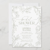 Modernes, elegantes, klassisches Brautparty mit fl Einladung (Vorderseite)