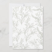 Modernes, elegantes, klassisches Brautparty mit fl Einladung (Rückseite)