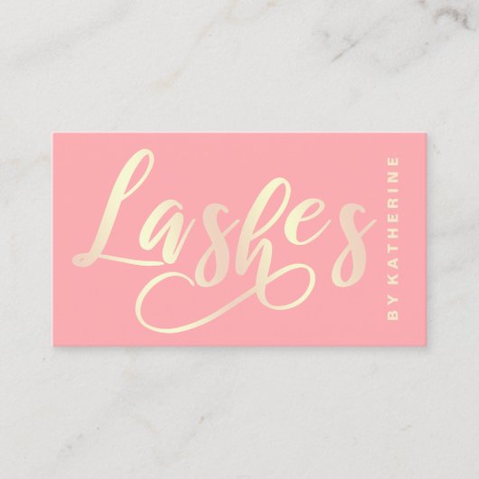 Modernes elegantes korallenrotes Rosa u. Gold Visitenkarte (Vorderseite)