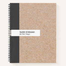 Modernes elegantes Kraft Stripe 8.5 ・ 11 Spiral No Notizblock