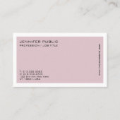 Modernes elegantes kreatives, trendiges Rose-Farbd Visitenkarte (Rückseite)