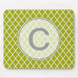 Modernes, elegantes, kühles Limette-Vierblatt-Mono Mousepad