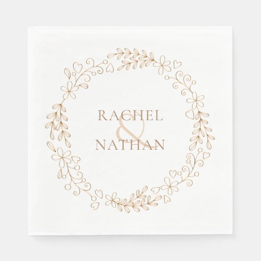 Modernes Elegantes Laurel Garland Personalisiert Serviette (Vorderseite)