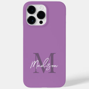 Modernes elegantes Lavender Lila Script Monogram Case-Mate iPhone 14 Pro Max Hülle