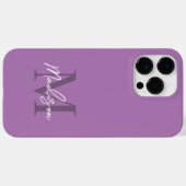 Modernes elegantes Lavender Lila Script Monogram Case-Mate iPhone Hülle (Rückseite (Horizontal))